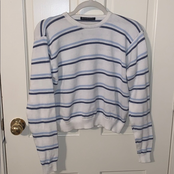 Brandy Melville Sweaters | Blue And White Striped Brandy Melville Sweater | Poshmark